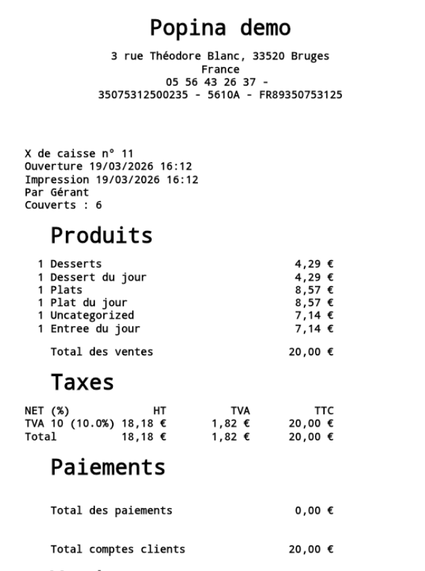 Rapport imprimé