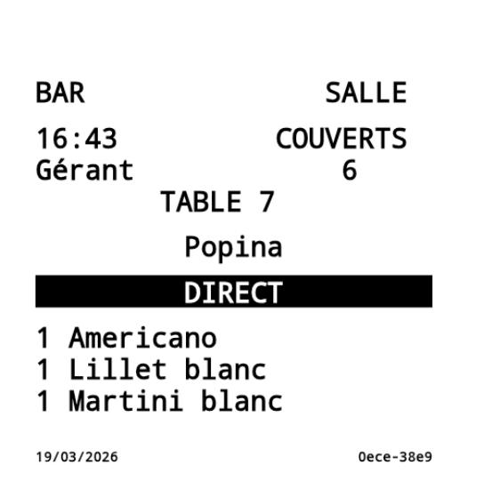 Affichage sur la préparation
