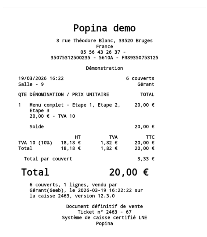 Ticket Solde