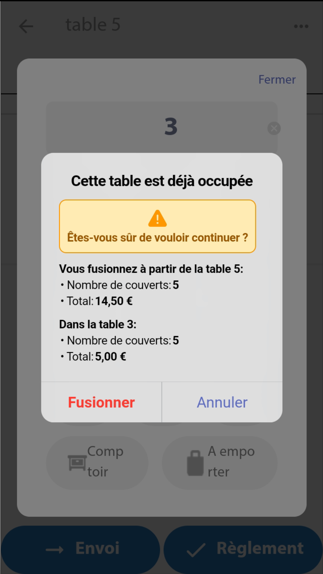 Récap de la fusion des tables