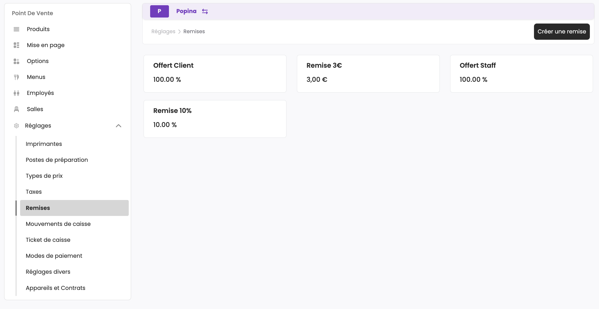 Vue d'ensemble des remises