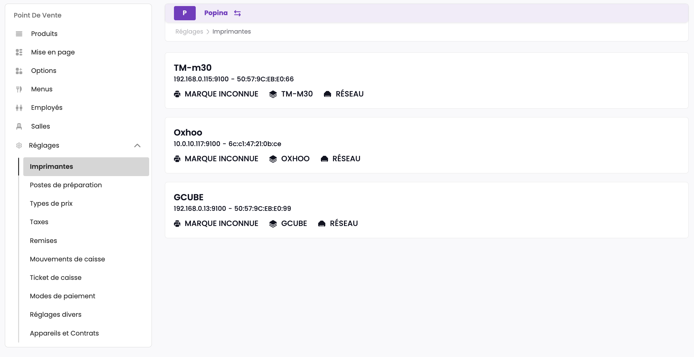 Vue d'ensemble des imprimantes