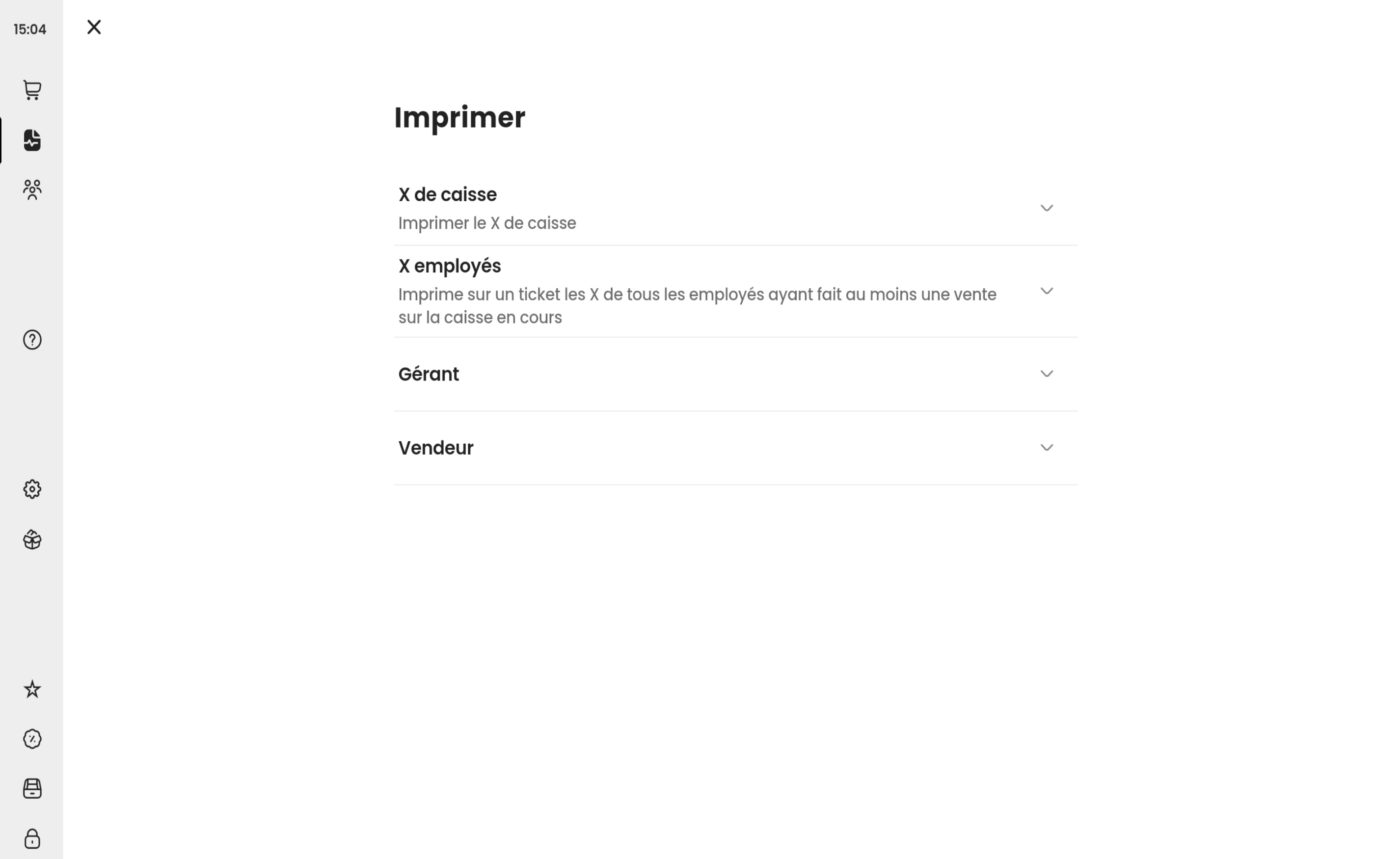 Bouton Imprimersur la section Rapports