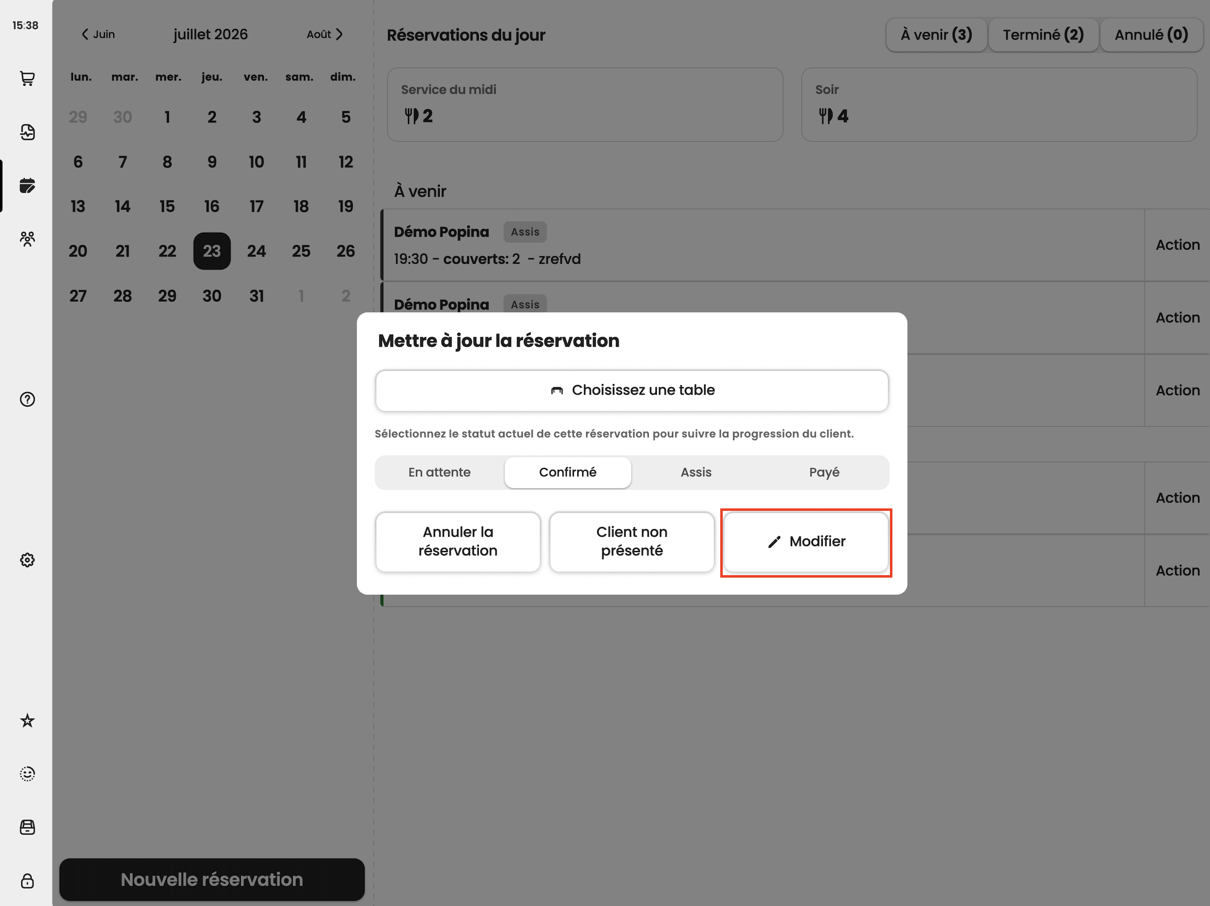 Bouton Modifier