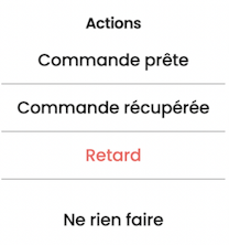 Bouton d'actions