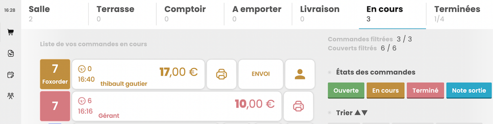 Reception de commande